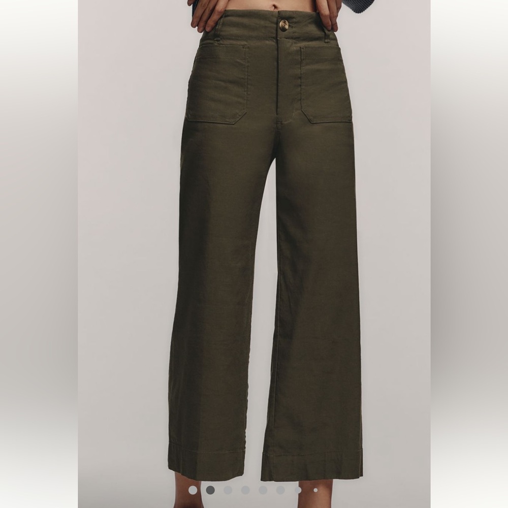 Maeve Olive Zippered Pants